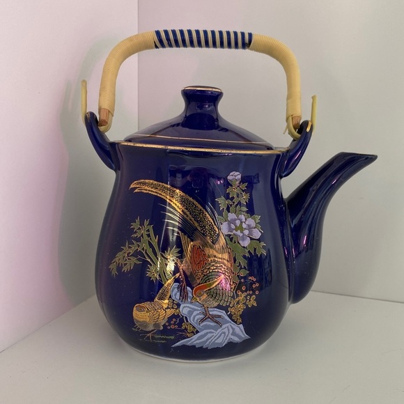 Asian teapot w Wrapped Handle - Picture 1 of 9